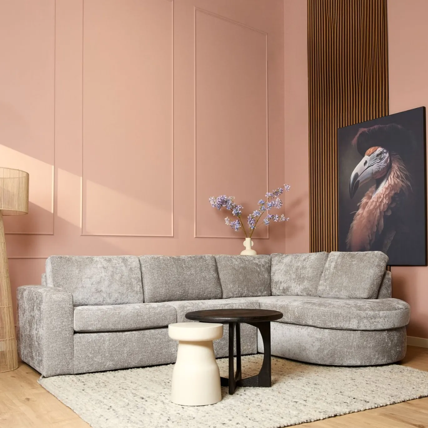 MySofa Hoekbank Alma Greige 2,5-Zits + Divan Rechts
