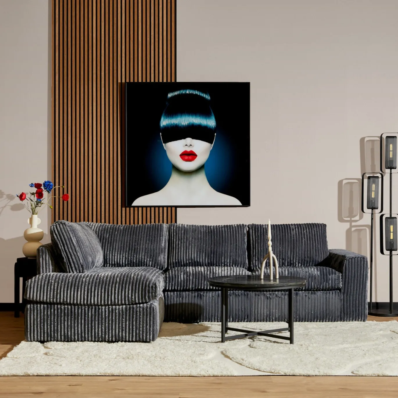 MySofa Hoekbank Teddy Antraciet Links