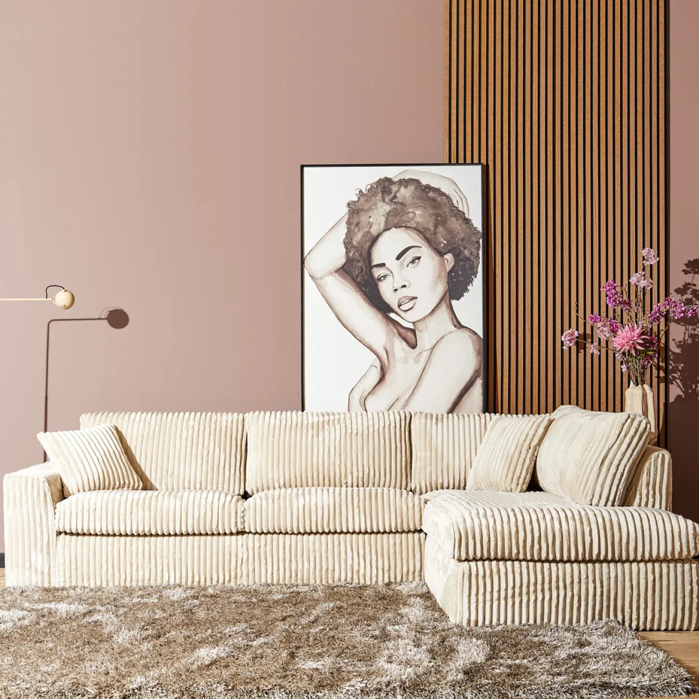 MySofa Hoekbank Teddy Beige Rechts