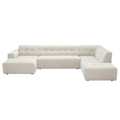MySofa U-bank Ruby Beige Lounge L + 2,5-Zits + Ottomane R