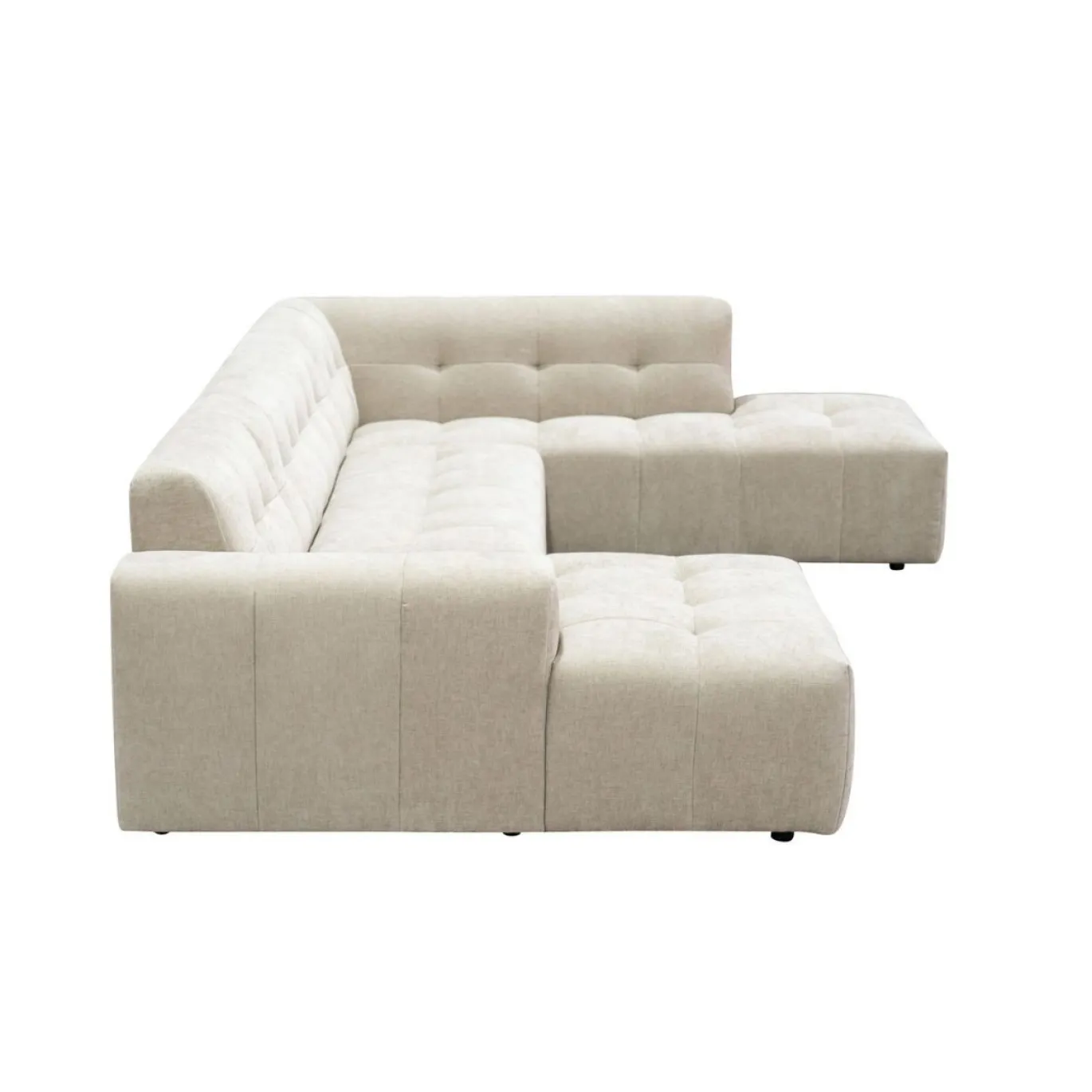 MySofa U-bank Ruby Beige Lounge L + 2,5-Zits + Ottomane R