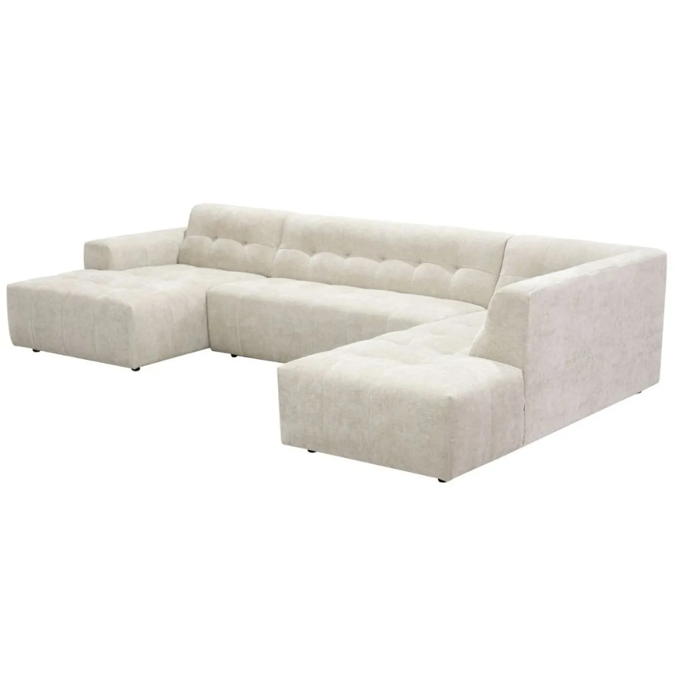 MySofa U-bank Ruby Beige Lounge L + 2,5-Zits + Ottomane R