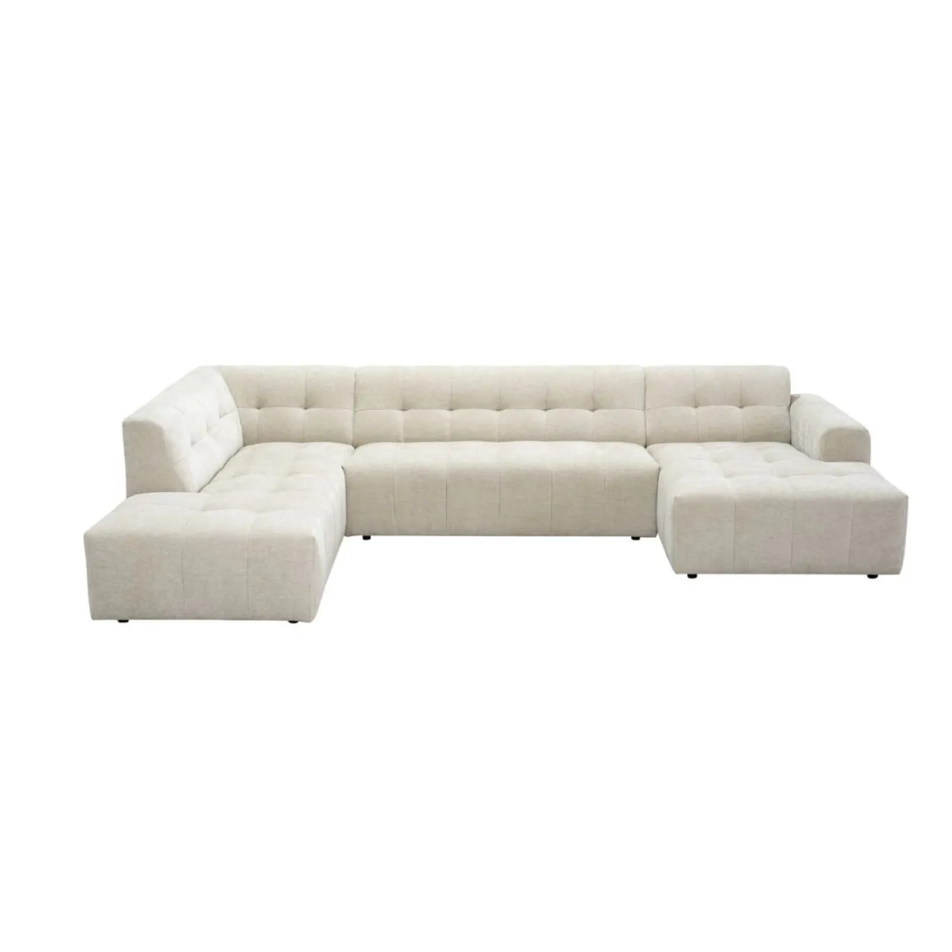 MySofa U-bank Ruby Beige Lounge R + 2,5-Zits + Ottomane L