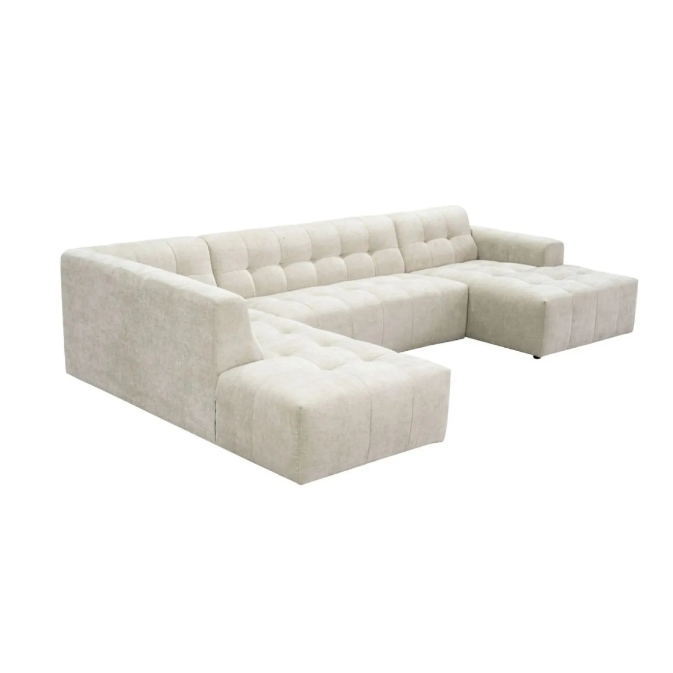 MySofa U-bank Ruby Beige Lounge R + 2,5-Zits + Ottomane L