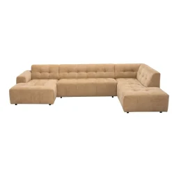 MySofa U-bank Ruby Camel Lounge L + 2,5-Zits + Ottomane R