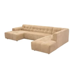 MySofa U-bank Ruby Camel Lounge L + 2,5-Zits + Ottomane R