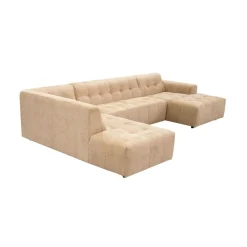 MySofa U-bank Ruby Camel Lounge L + 2,5-Zits + Ottomane R