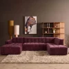 MySofa U-bank Ruby Paars Lounge L + 2,5-Zits + Ottomane R