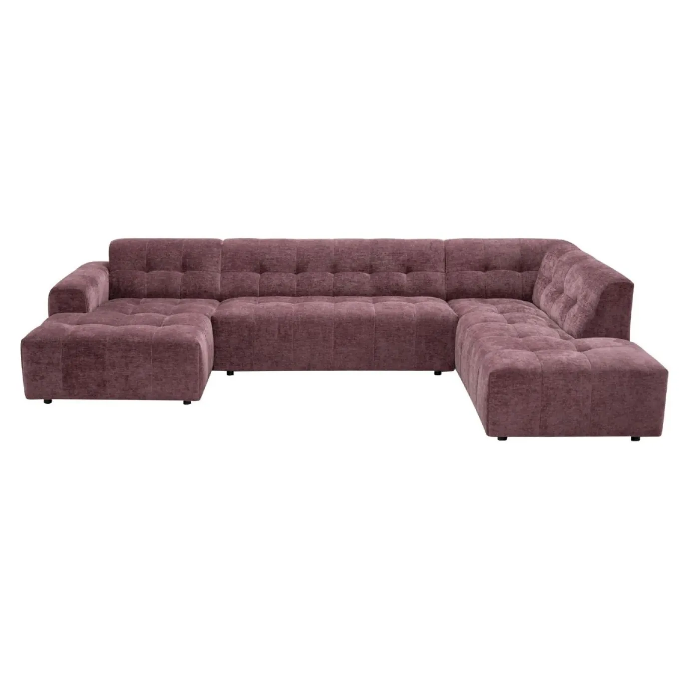 MySofa U-bank Ruby Paars Lounge L + 2,5-Zits + Ottomane R