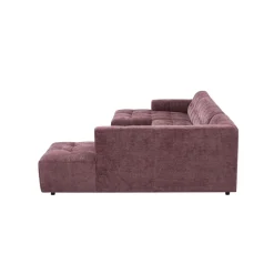 MySofa U-bank Ruby Paars Lounge L + 2,5-Zits + Ottomane R