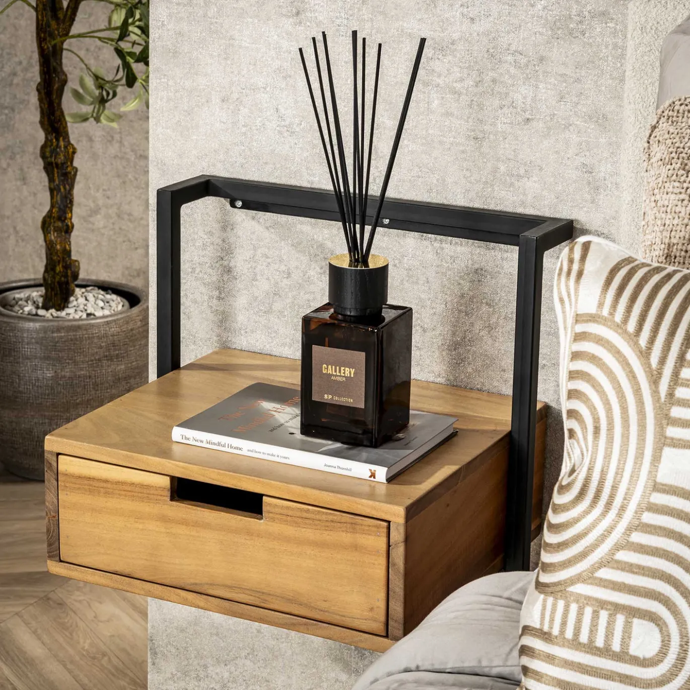Nachtkastje Air Solid Massief Acacia Naturel - Giga Meubel