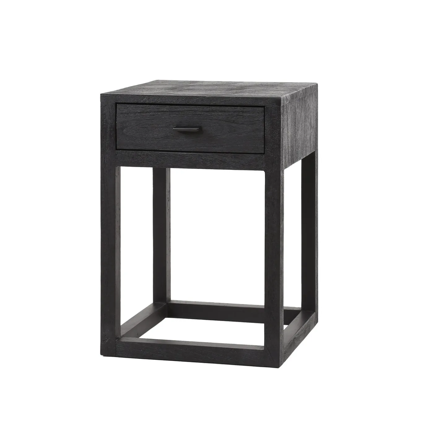 Nachtkastje Black Square 1-Lade Acaciahout - Giga Meubel