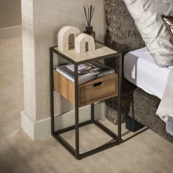 Nachtkastje Cassetto Xs 1 Lade Keramiek Travertin - Giga Meubel