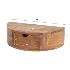 Nachtkastje Curve 1 Lade Acaciahout Naturel - Giga Meubel