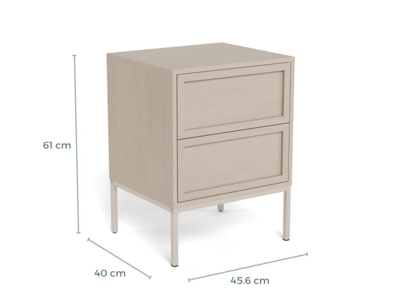 Nachtkastje Darvo Grijs 61cm - Giga Living