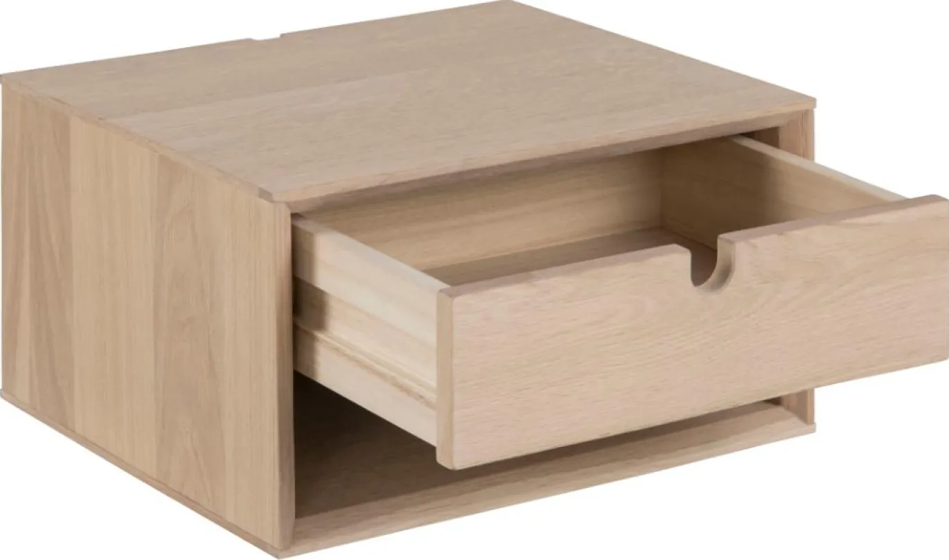 Nachtkastje Dysta Eikenfineer Wit 21cm - Giga Living