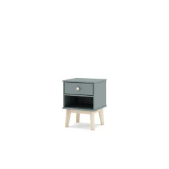 Nachtkastje Esteban 1dr1h Khaki Groen/wit - Giga Meubel