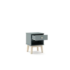 Nachtkastje Esteban 1dr1h Khaki Groen/wit - Giga Meubel
