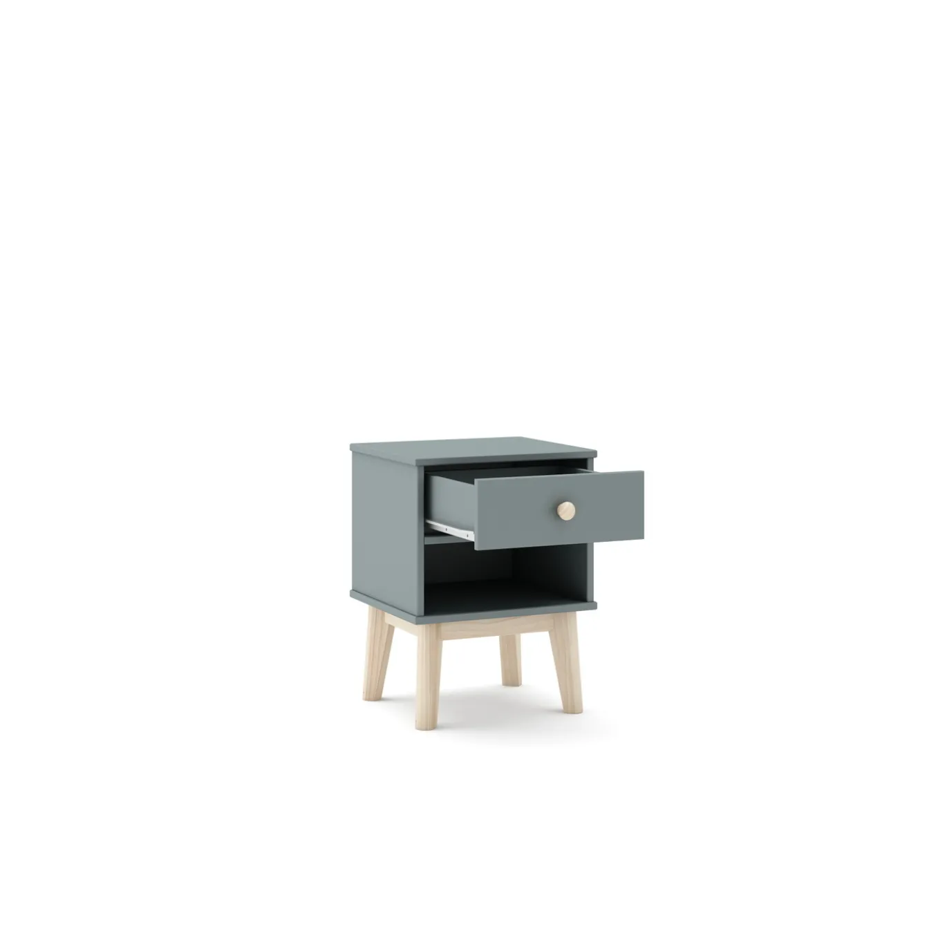 Nachtkastje Esteban 1dr1h Khaki Groen/wit - Giga Meubel