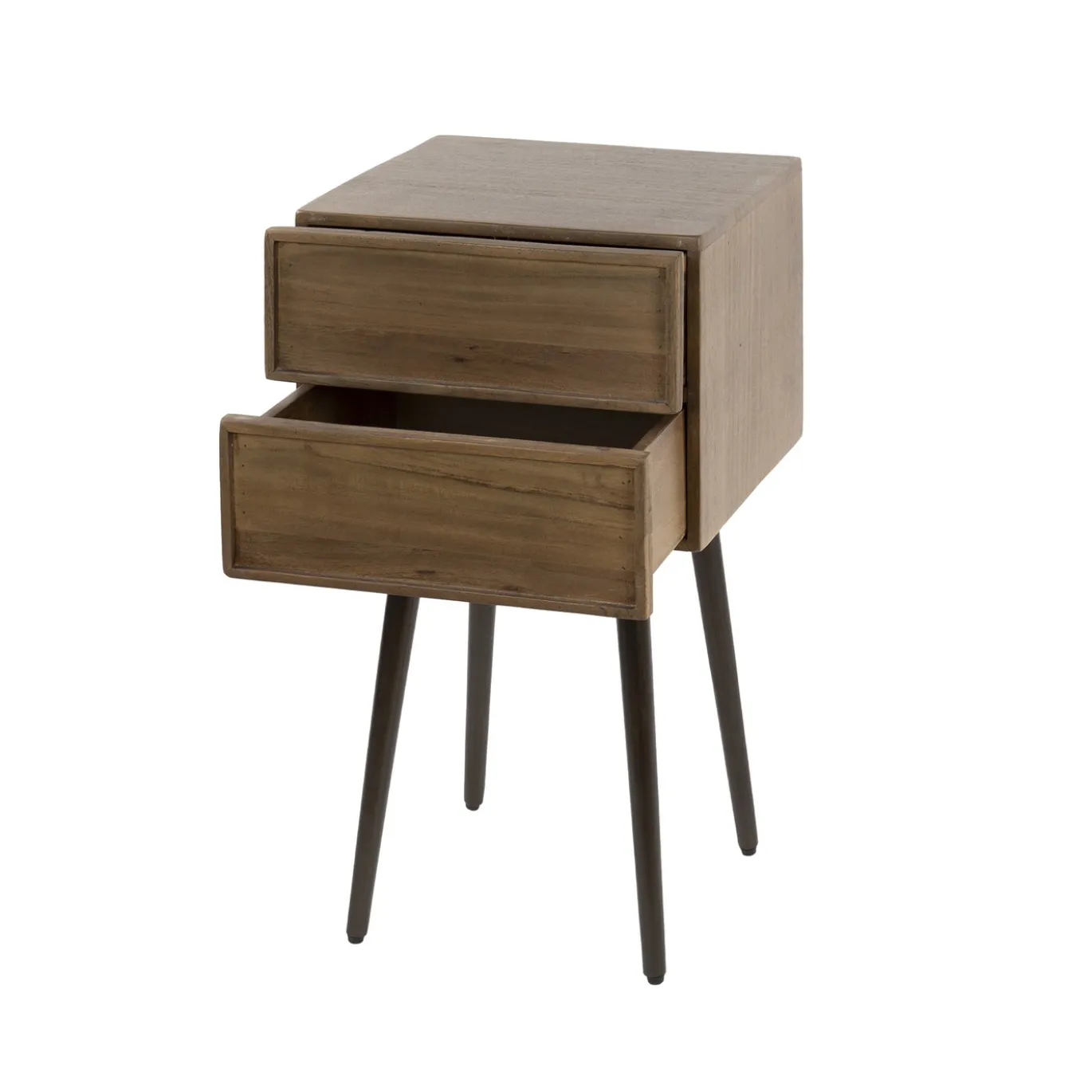 Nachtkastje Frame 2 Lades Massief Acacia Bruin - Giga Meubel