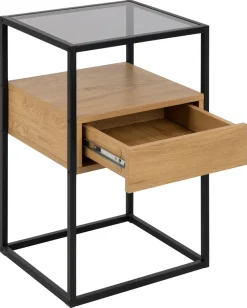 Nachtkastje Hibernia Smoke Glas Bruin - Giga Living