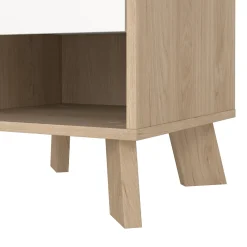 Nachtkastje Ikast 1 lade Hickory/Wit - Giga Living