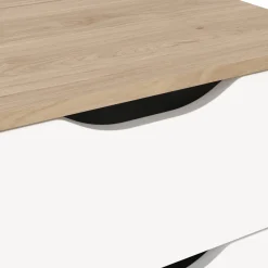 Nachtkastje Ikast 2 lades Hickory/Wit - Giga Living
