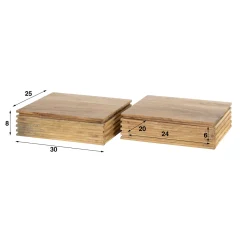 Nachtkastje Layer XS Naturel Set van 2 - Giga Meubel