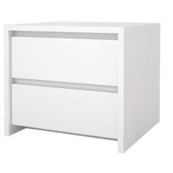 Nachtkastje Next 2 lades Wit - Giga Living