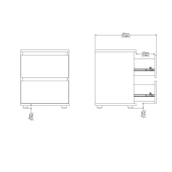 Nachtkastje Nova 2 lades Hickory - Giga Living