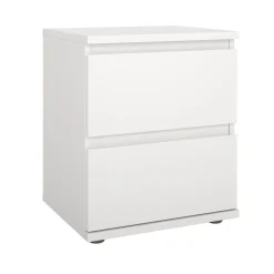 Nachtkastje Nova 2 lades Wit - Giga Living