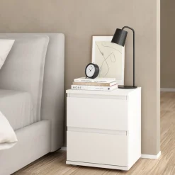 Nachtkastje Nova 2 lades Wit - Giga Living