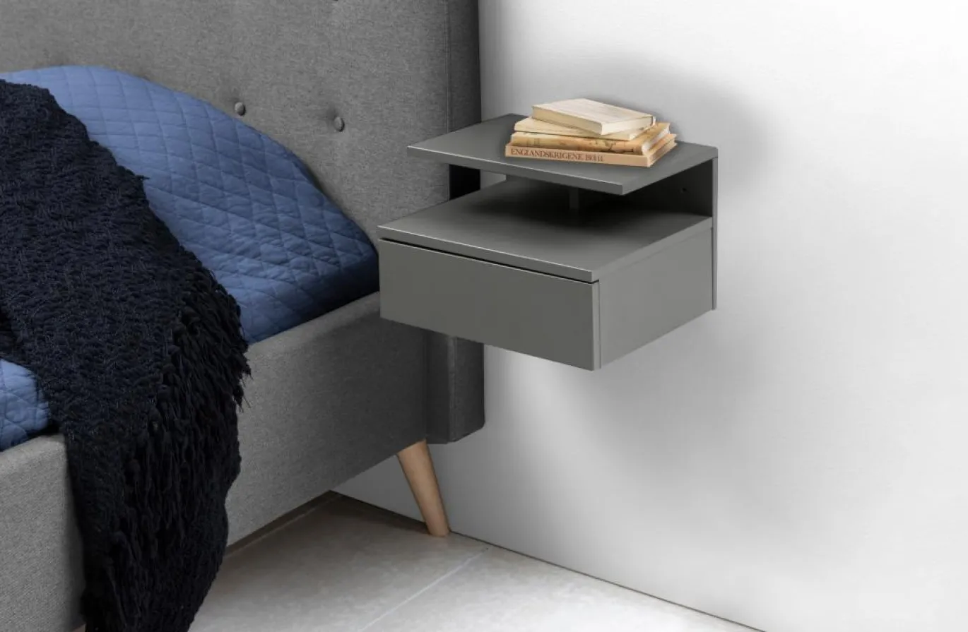 Nachtkastje Nyro Grijs 35cm - Giga Living