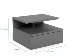 Nachtkastje Nyro Grijs 35cm - Giga Living