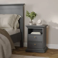 Nachtkastje Paris Matgrijs 60cm - Giga Living