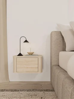 Nachtkastje Sterling Eiken Wit 46cm - Giga Living