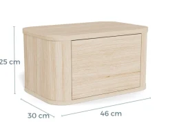Nachtkastje Sterling Eiken Wit 46cm - Giga Living
