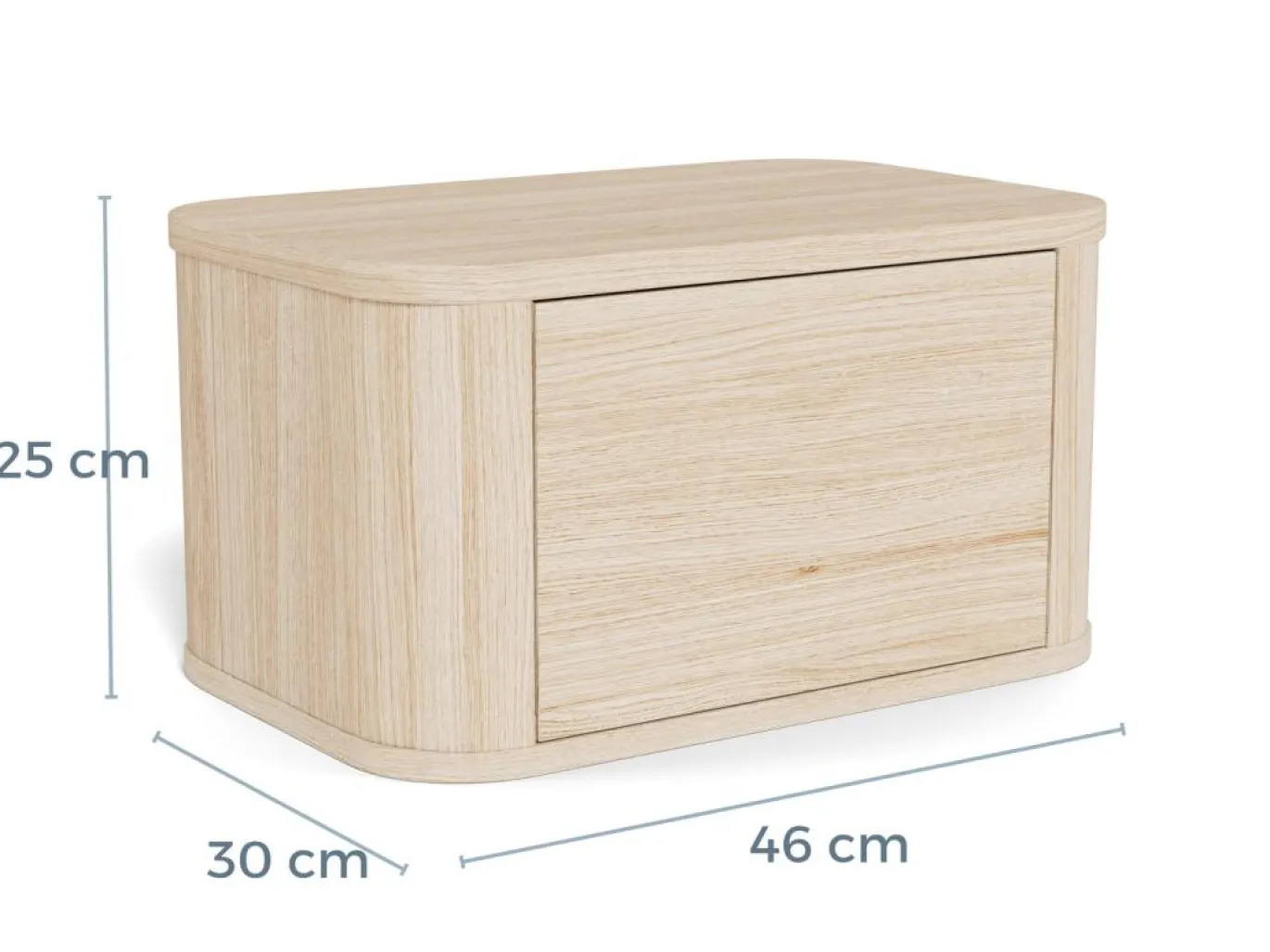 Nachtkastje Sterling Eiken Wit 46cm - Giga Living