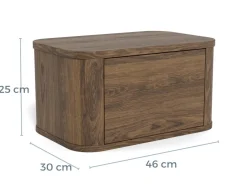 Nachtkastje Sterling Gerookt Eiken 46cm - Giga Living