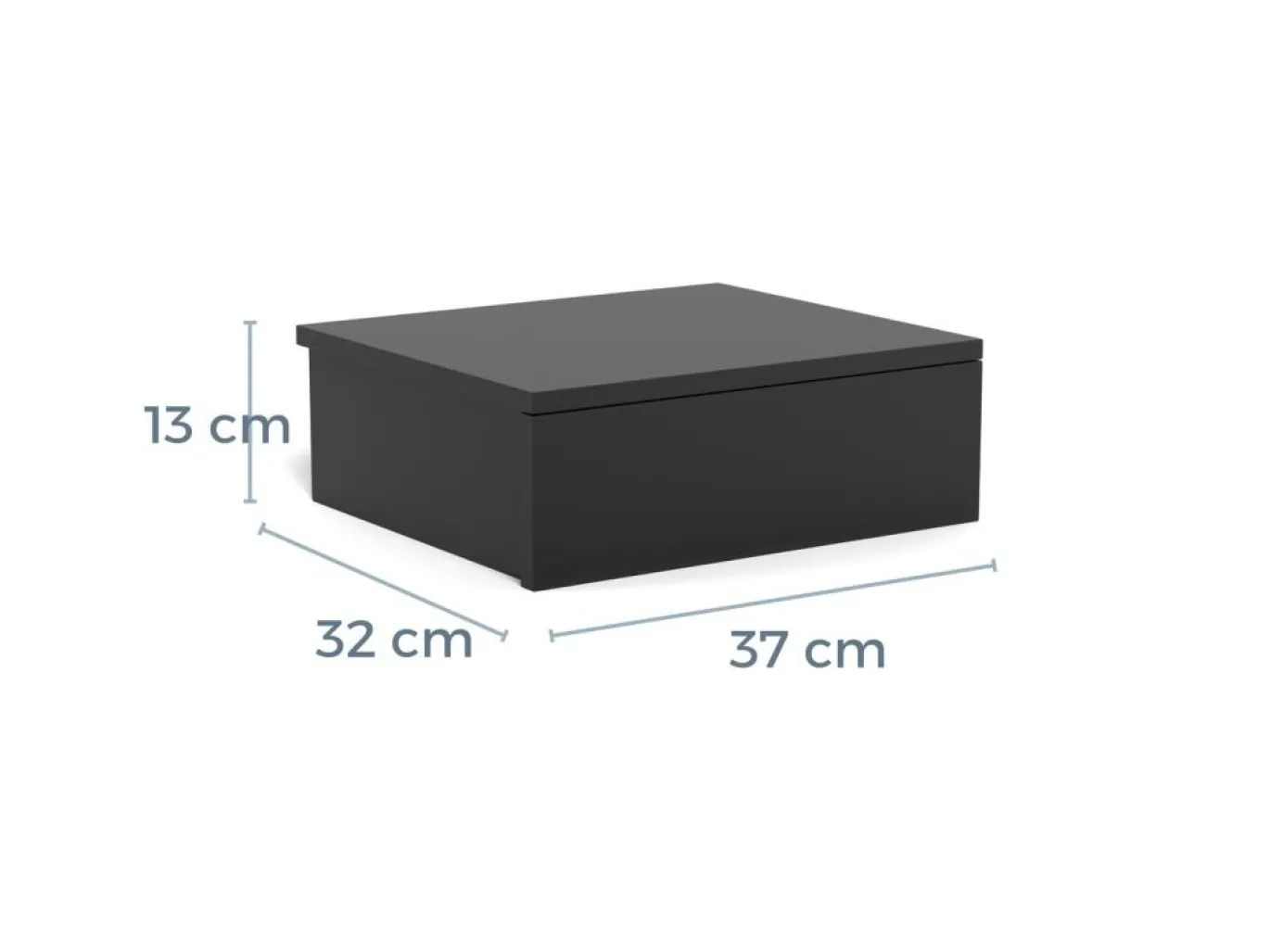 Nachtkastje Tavon Zwart 37x13cm - Giga Living