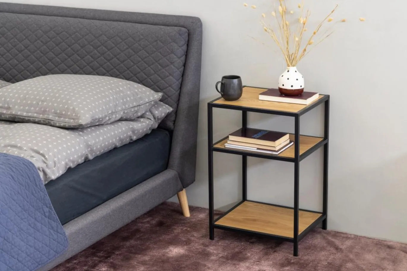 Nachtkastje Vayen Eiken 63cm - Giga Living