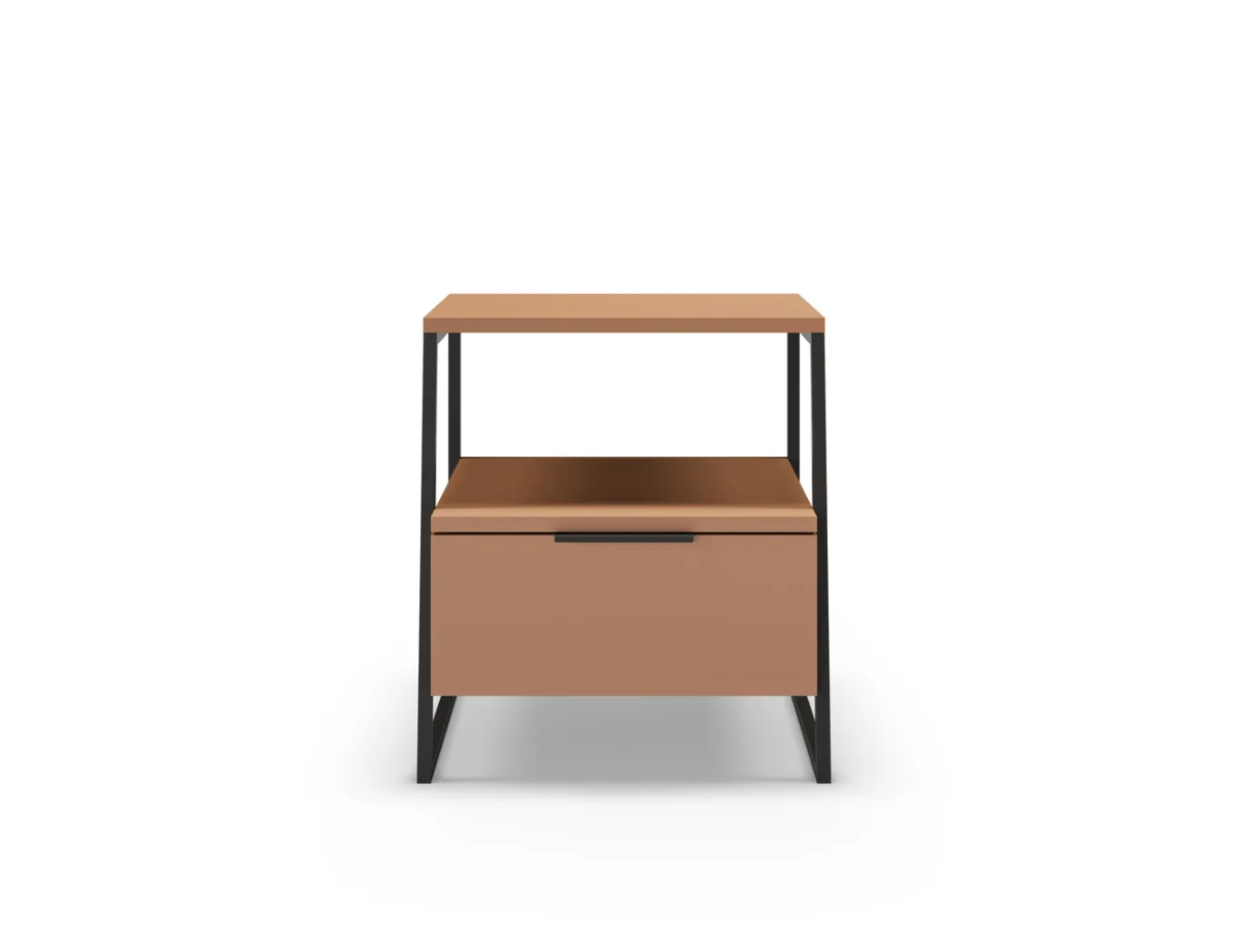 Nachtkastje Velia Terracotta/zwart - Giga Meubel