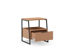 Nachtkastje Velia Terracotta/zwart - Giga Meubel