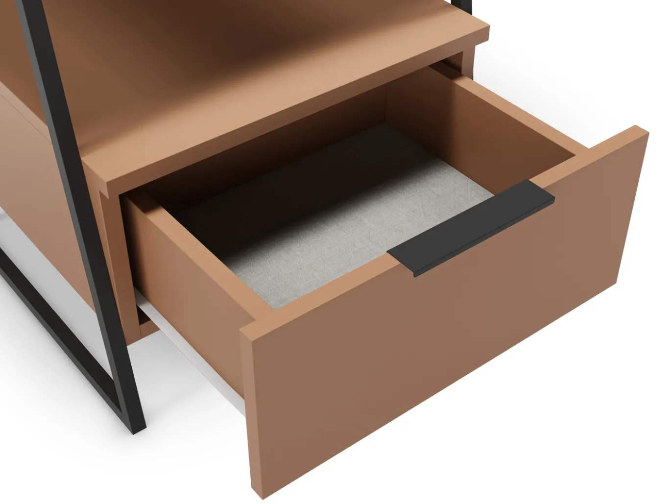 Nachtkastje Velia Terracotta/zwart - Giga Meubel