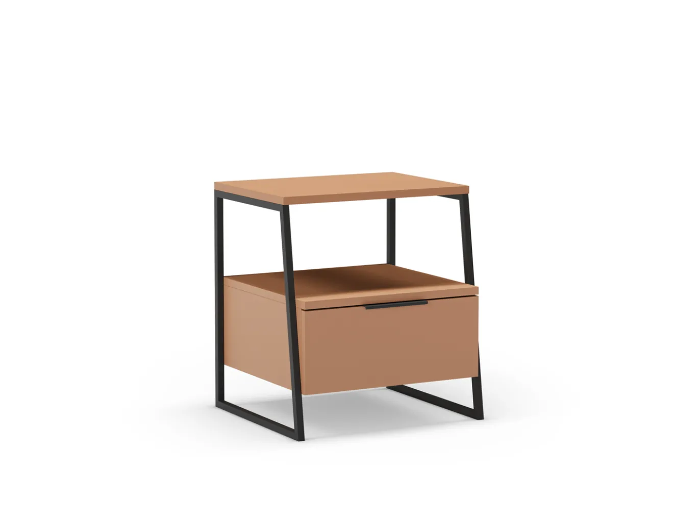 Nachtkastje Velia Terracotta/zwart - Giga Meubel