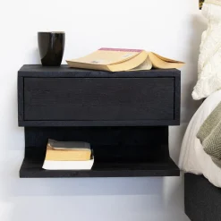 Nachtkastje Zwevend Malma Zwart - Giga Meubel