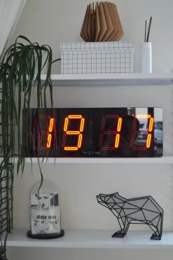NeXtime Tafel/Wandklok Big D Zwart
