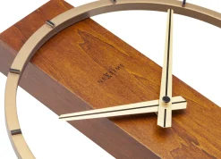 NeXtime Tafel/Wandklok Carl Small Hout/Staal Bruin