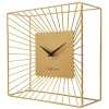 NeXtime Tafel/Wandklok Vasco Metaal Goud 25x25cm
