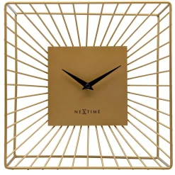 NeXtime Tafel/Wandklok Vasco Metaal Goud 25x25cm